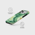 Mobcos iPhone 17 Pro Emerald Flow Premium Case Compatible with Hybrid Dual-Layer Hard Shell + Silicone Protection - Scratch-Resistant Shockproof Mobile Cover Mobcos