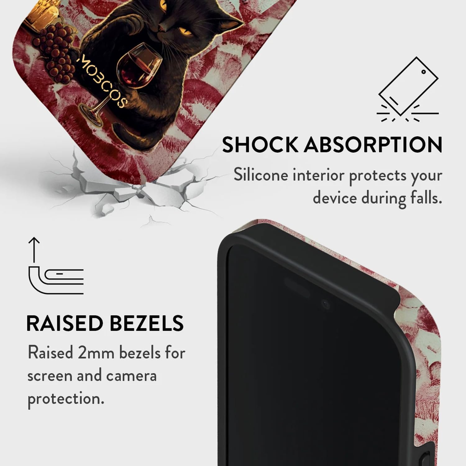 Mobcos iPhone 17 Pro After Dark Premium Case Compatible with Hybrid Dual-Layer Hard Shell + Silicone Protection - Scratch-Resistant Shockproof Mobile Cover Mobcos