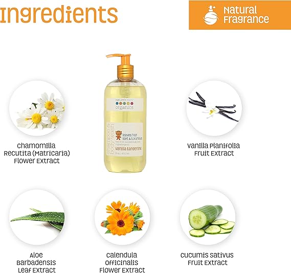 Nature's Baby Organics 3 -in-1 Baby Shampoo, Body Wash and Face Wash, Formulated Specifically for Problem and Sensitive Skin, No Sulfate or Artificial Fragrances, Vanilla Tangerine, 16 Oz