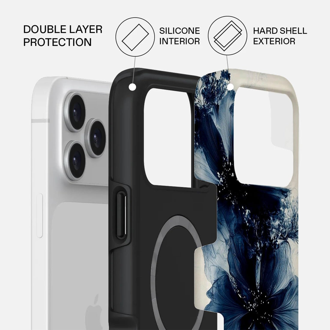 Mobcos iPhone 17 Pro Max Velvet Night Premium Case Compatible with Hybrid Dual-Layer Hard Shell + Silicone Protection - Scratch-Resistant Shockproof Mobile Cover