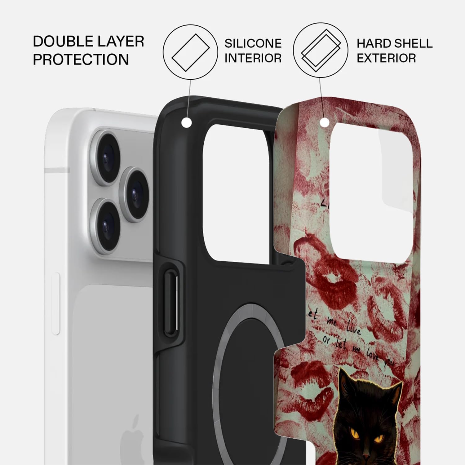 Mobcos iPhone 17 Pro After Dark Premium Case Compatible with Hybrid Dual-Layer Hard Shell + Silicone Protection - Scratch-Resistant Shockproof Mobile Cover Mobcos