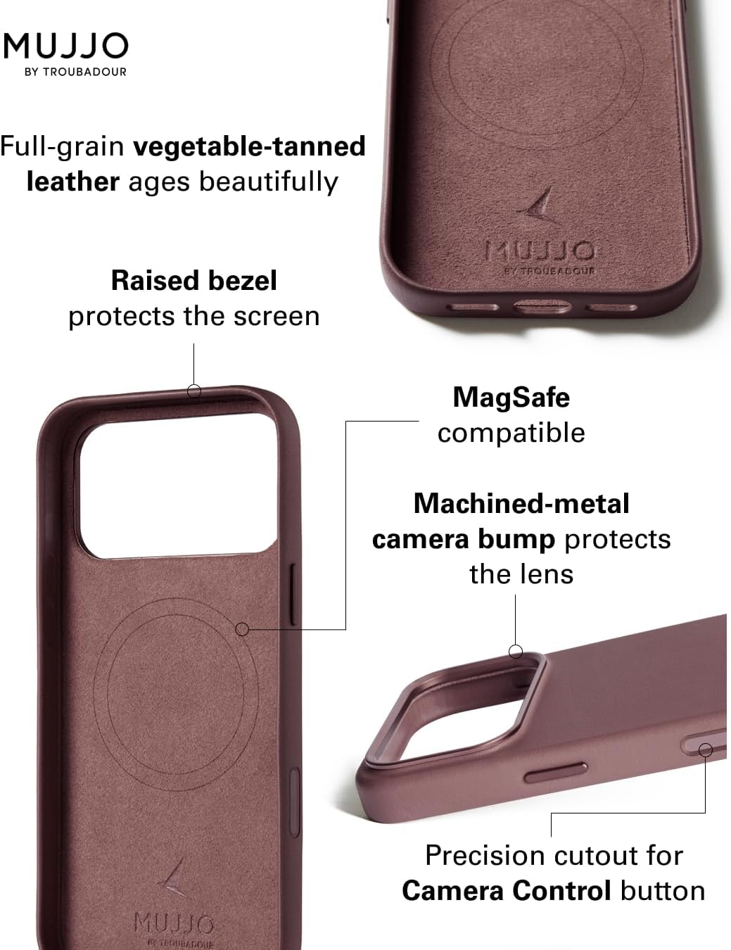 iPhone 17 Pro Max Leather Case - Bronze Red With Magsafe. Crafted From Premium Leather