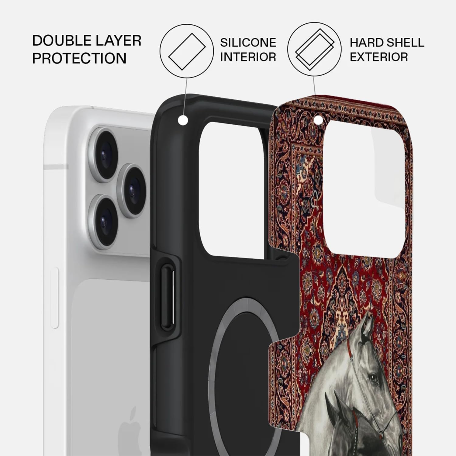 Mobcos iPhone 17 Pro Max Dynasty Premium Case Compatible with Hybrid Dual-Layer Hard Shell + Silicone Protection - Scratch-Resistant Shockproof Mobile Cover Mobcos