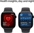 Latest Apple Watch Series 10 GPS 46 mm Smartwatch with Jet Black Aluminium Case with Black Sport Band - S/M. Fitness Tracker, ECG App, Always-On Retina Display, Water Resistant APPLE