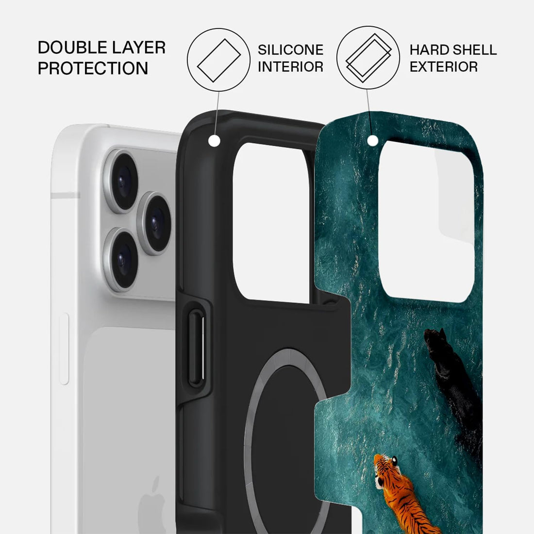 Mobcos iPhone 17 Pro Max Liora Premium Case Compatible with Hybrid Dual-Layer Hard Shell + Silicone Protection - Scratch-Resistant Shockproof Mobile Cover