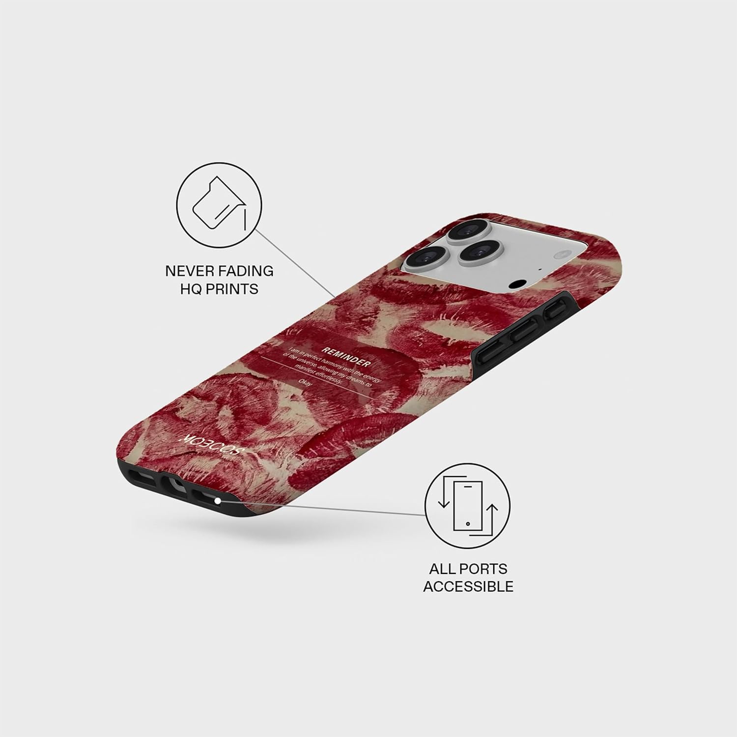 Mobcos iPhone 17 Pro Max Reminder Premium Case Compatible with Hybrid Dual-Layer Hard Shell + Silicone Protection - Scratch-Resistant Shockproof Mobile Cover Mobcos