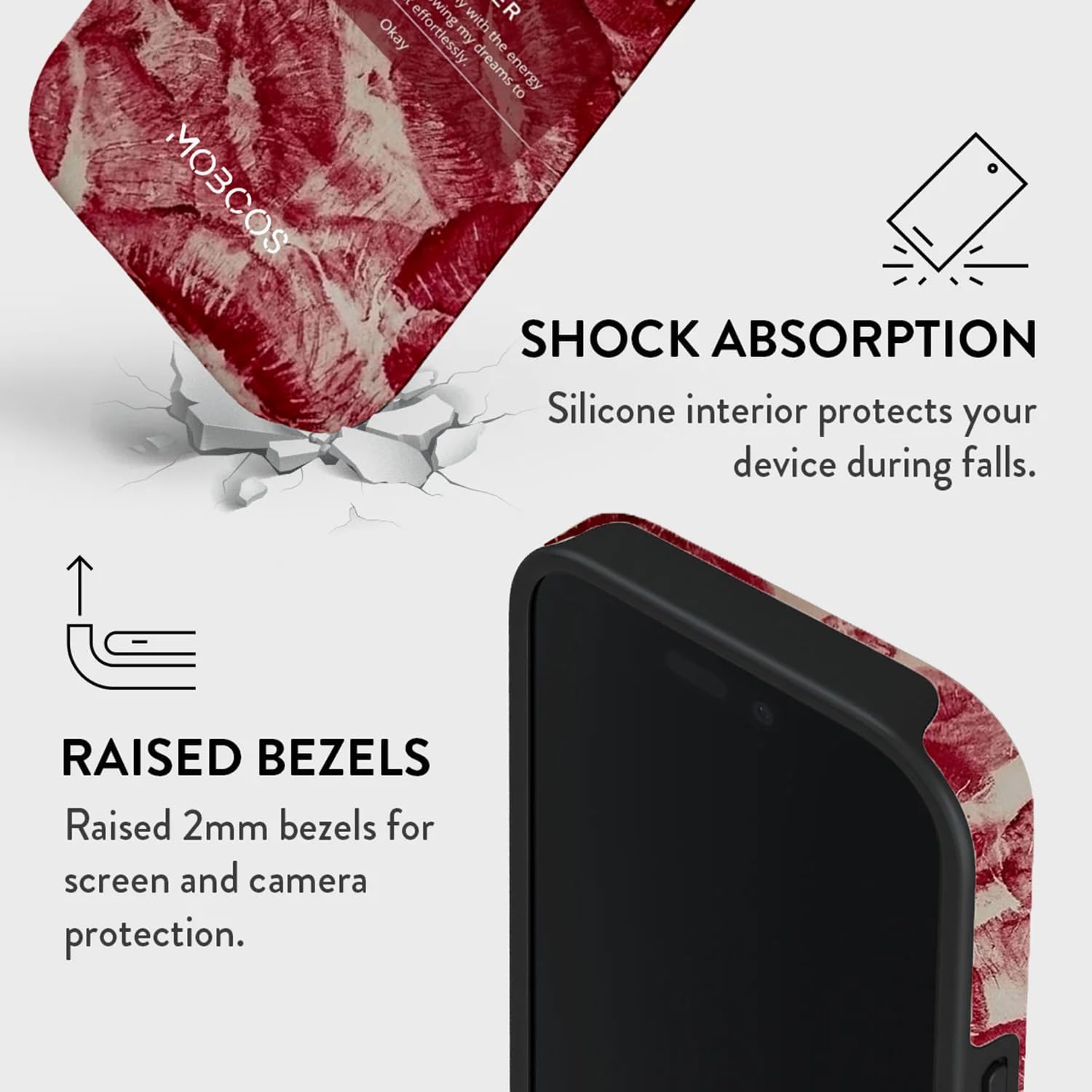 Mobcos iPhone 17 Pro Reminder Premium Case Compatible with Hybrid Dual-Layer Hard Shell + Silicone Protection - Scratch-Resistant Shockproof Mobile Cover Mobcos