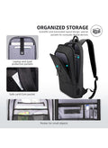 Mobcos Back Pack Black 8228 Elite Laptop Backpack with USB Charging Port Ð Waterproof Anti-Theft Business Travel Backpack for Men & Women, Slim Oxford Material Bag Work & College Mobcos