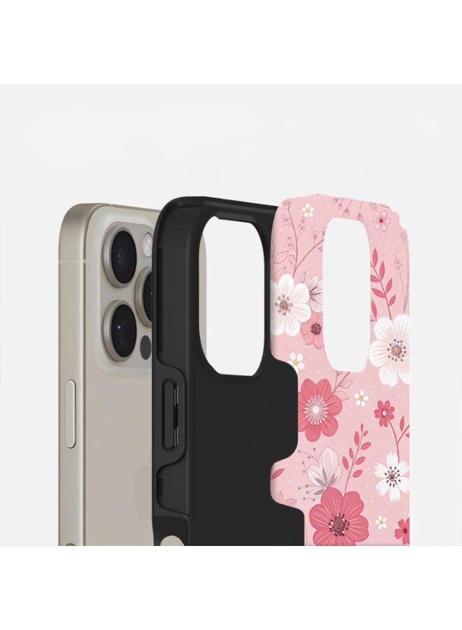 Mobcos iPhone 16 Pro Max Spring Bloom Premium Case Compatible with Hybrid Dual-Layer Hard Shell + Silicone Protection - Scratch-Resistant Shockproof Mobile Cover