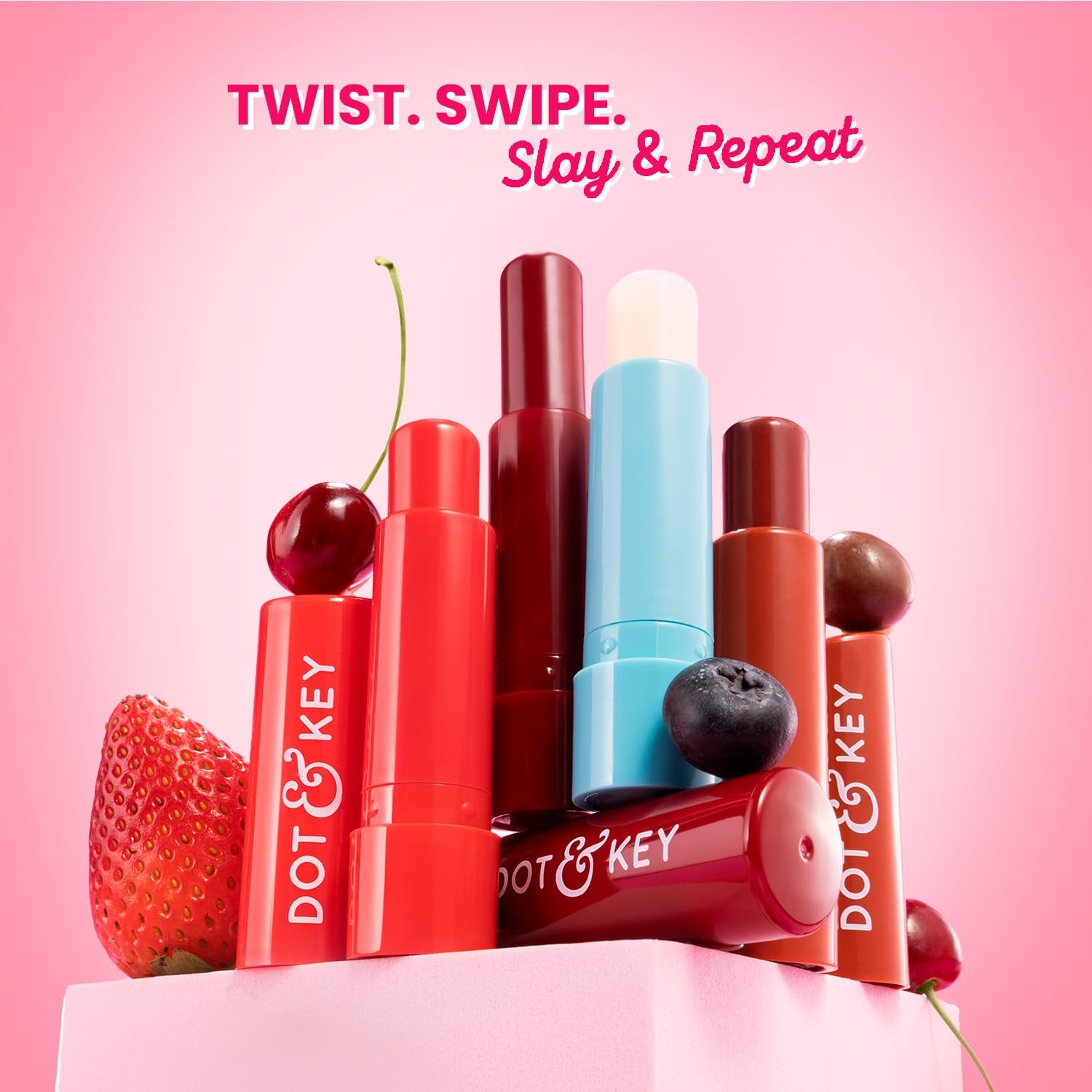 Dot & Key Barrier Repair Hydrating Lip Balm SPF 50 Strawberry Red Repairs Damaged High Tinted 4.5 gm DOT & KEY