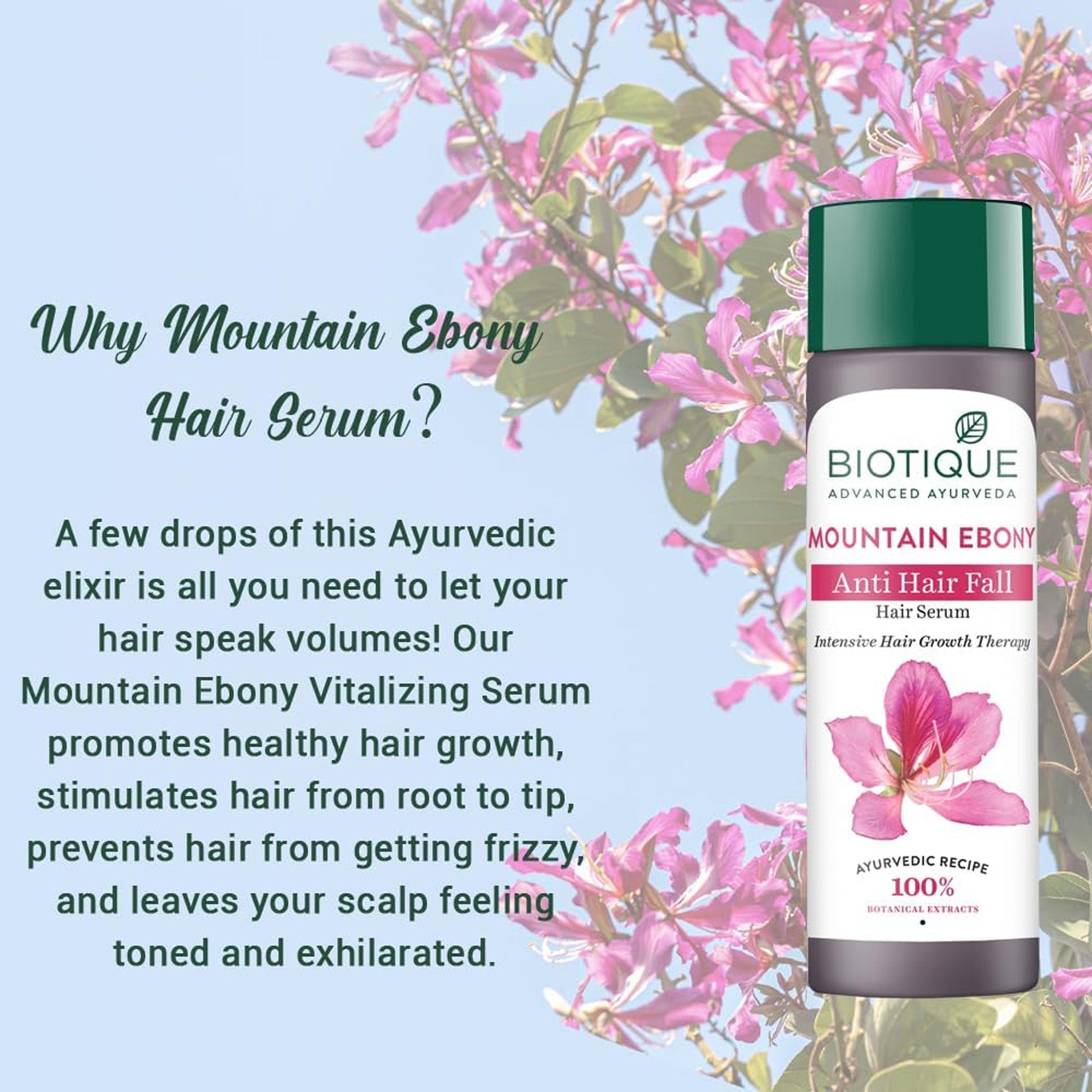 Biotique Bio Mountain Ebony Vitalizing Serum For Falling Hair Intensive Hair Growth Treatment, 120ML, Multi Biotique