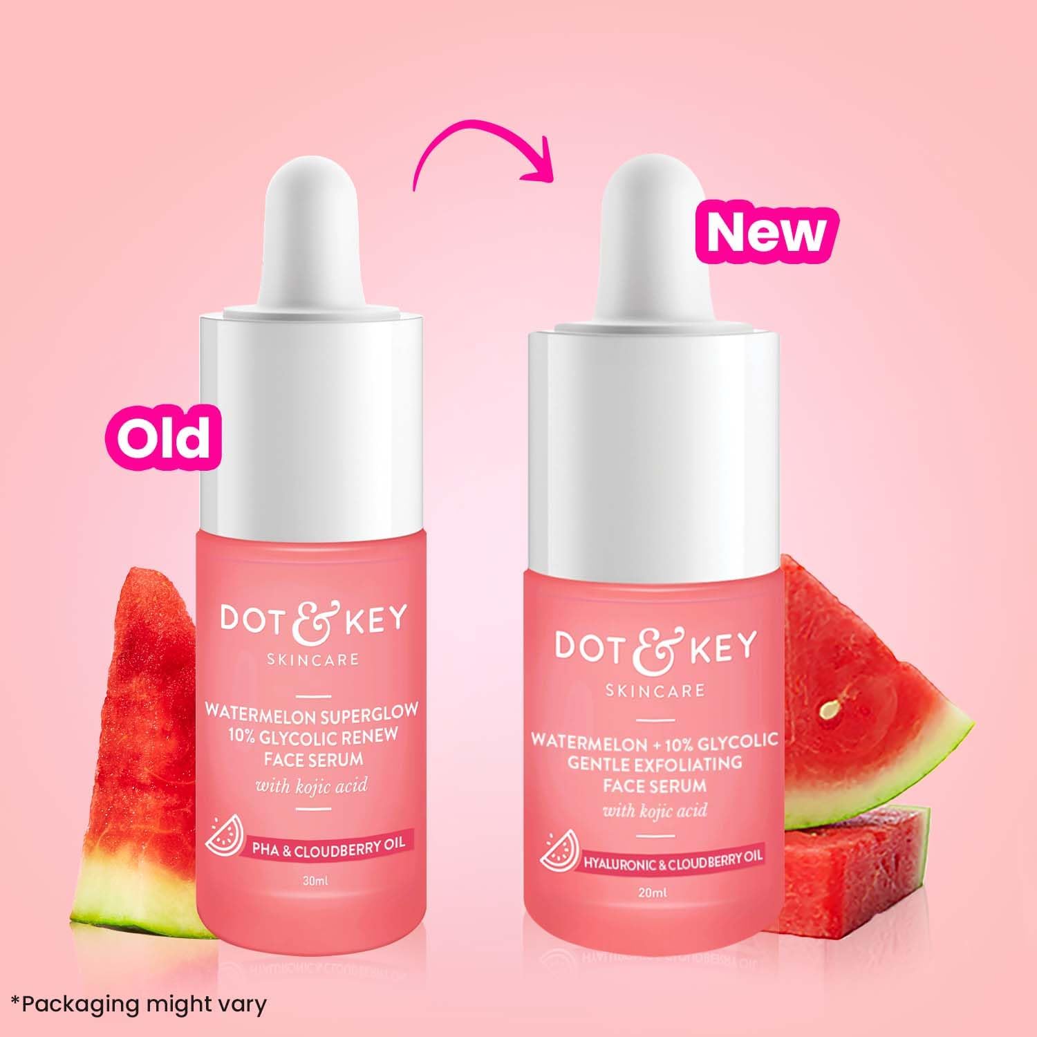 Dot & Key Watermelon 10% Glycolic Serum for Face Glowing, With KojicI | Targets Pigmentation & Dark Spots | Targets Dullness, Uneven Texture, Sebum & Excess Oil | Serum For Oily & Normal Skin | 30ml DOT & KEY