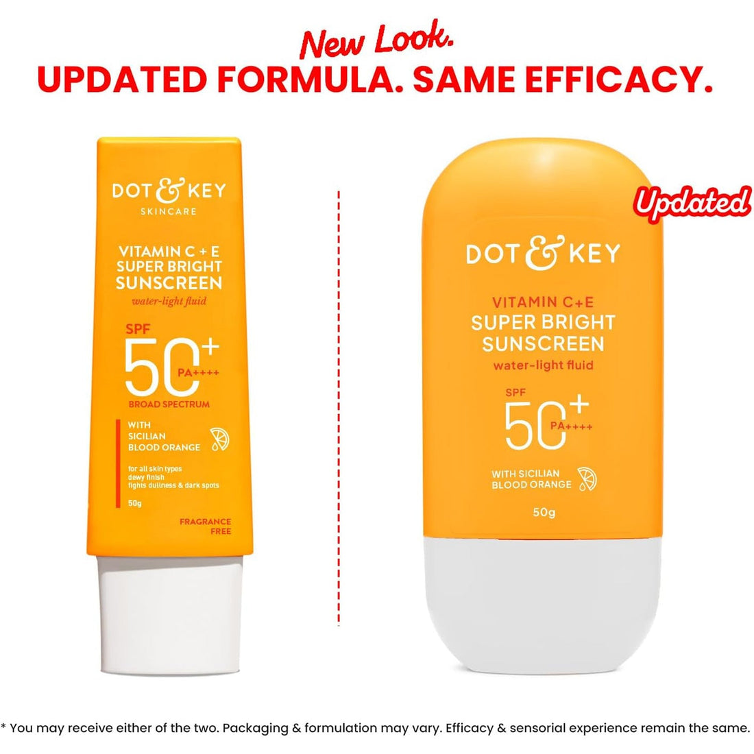 Dot & Key Sunscreen SPF 50 PA+++ with Vitamin C + E | for Even Toned & Glowing Skin | No White Cast, WaterLight I UVA/B & Blue Light Protection I Better Vitamin D absorption I for Women & Men | 50gm DOT & KEY
