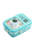Mobcos Space Astronaut Sky Blue Plastic Multi-Compartment Portable Kids Lunch Box with Secure Locking Lid for Fresh and Organized Meals Mobcos