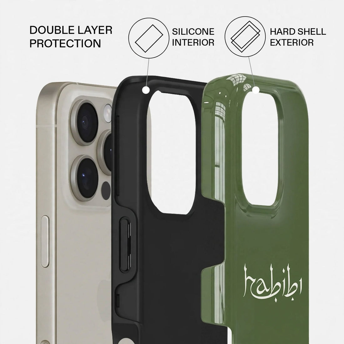 Shockproof Arabic Minimal Dual-Layer Case – iPhone 16 Pro / Pro Max