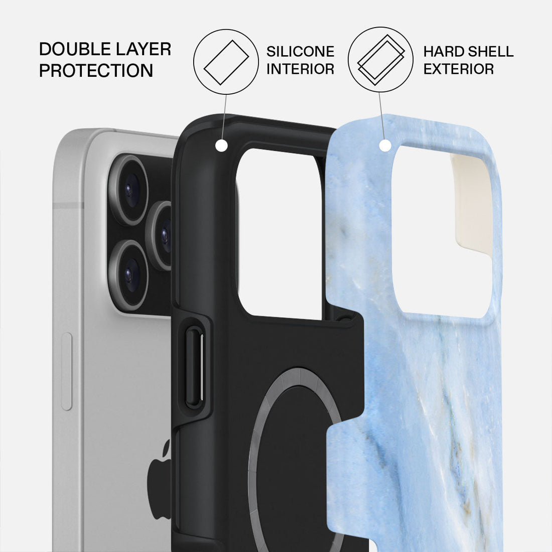 iPhone 17 Pro Max Fluffy Cloud Premium Case Compatible with Hybrid Dual-Layer Hard Shell + Silicone Protection - Scratch-Resistant Shockproof Mobile Cover