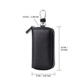 Mobcos Black Leather Key Case (small) – Premium Key Wallet for Car Keys, Key Holder & Key Chain Organizer with 6-Key Fob Storage | Unisex Key Bag for Men & Women MOBCOS