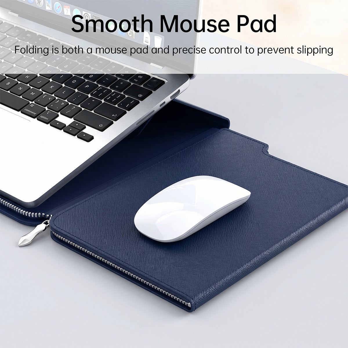 Mobcos Slim Carrying Protective Cover Leather Laptop Sleeve Bag for MacBook Pro 16 Inch – Premium Shockproof Laptop Case (Blue) MOBCOS