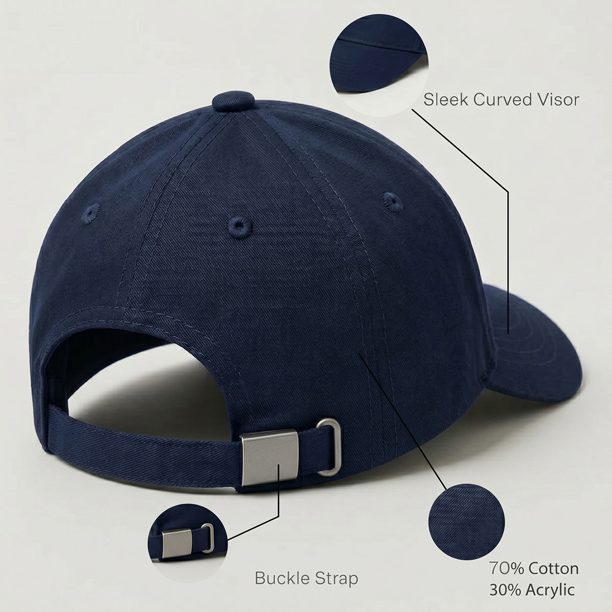Mobcos Blue Baseball Cap – Adjustable Unisex Hat for Running, Workouts, Travel & Outdoor Activities | Comfortable Everyday Baseball Cap for Men & Women MOBCOS