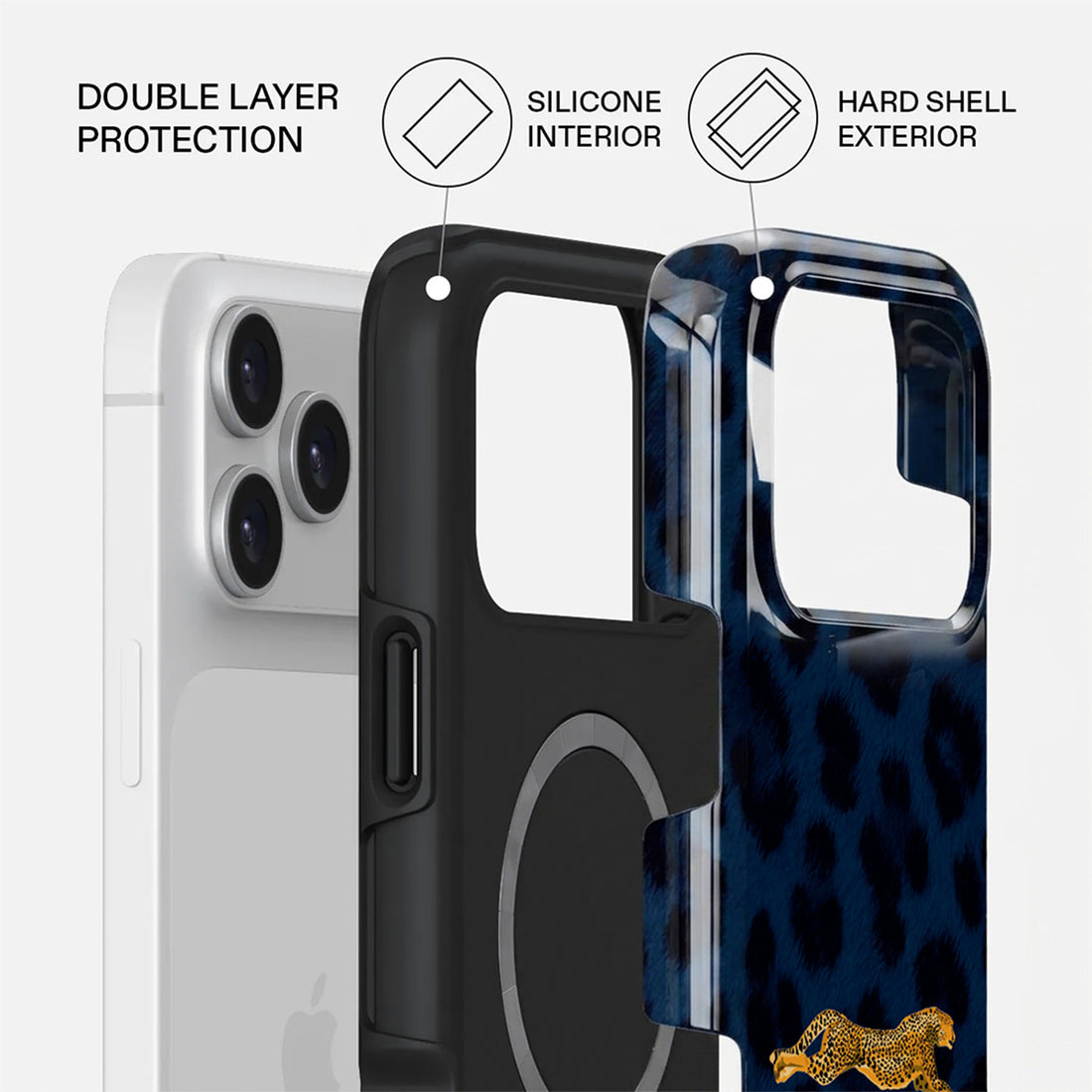 Shockproof Blue Leopard Dual-Layer Case – iPhone 18 Pro/Pro Max