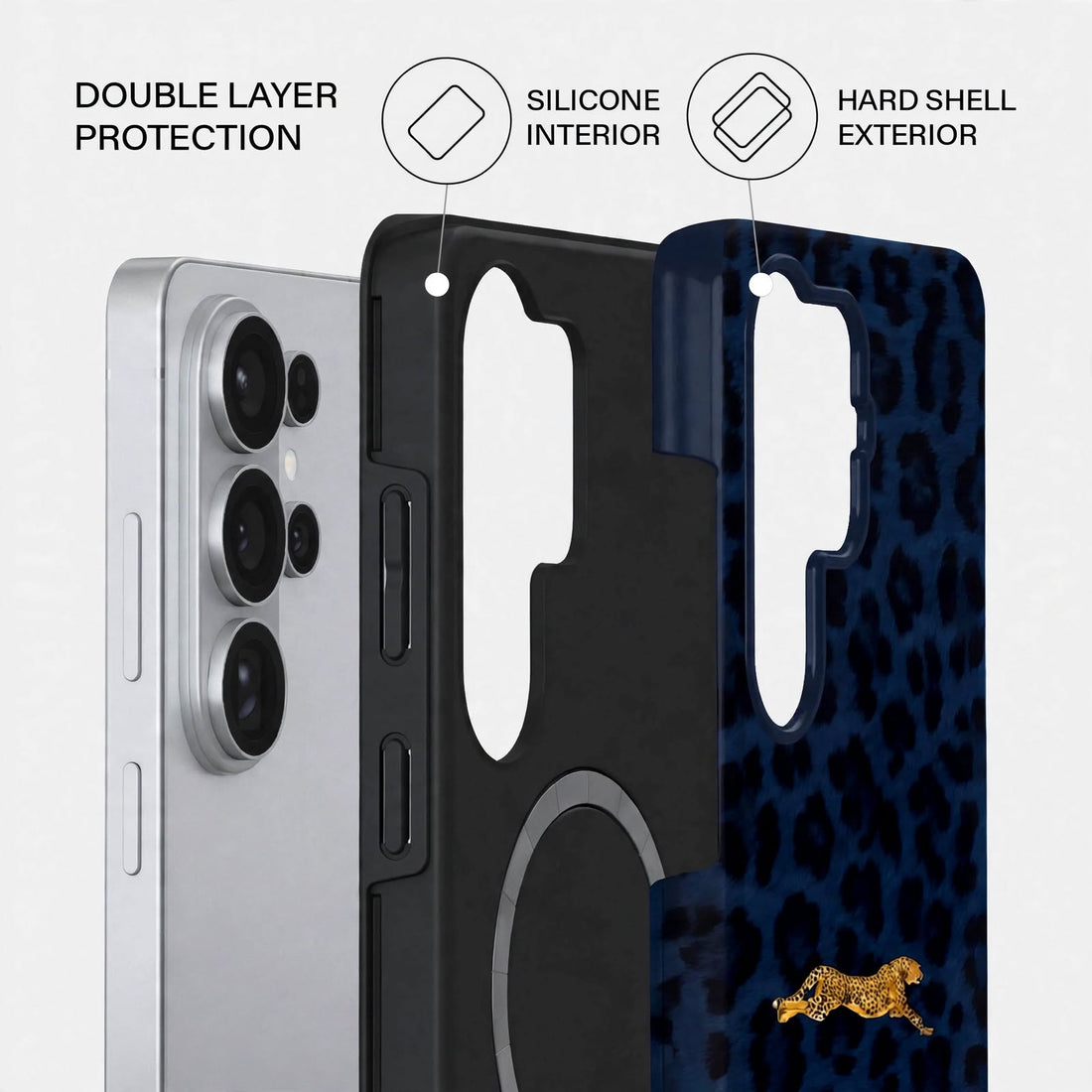 Shockproof Blue Leopard Dual-Layer Case – Samsung Galaxy S26 Ultra