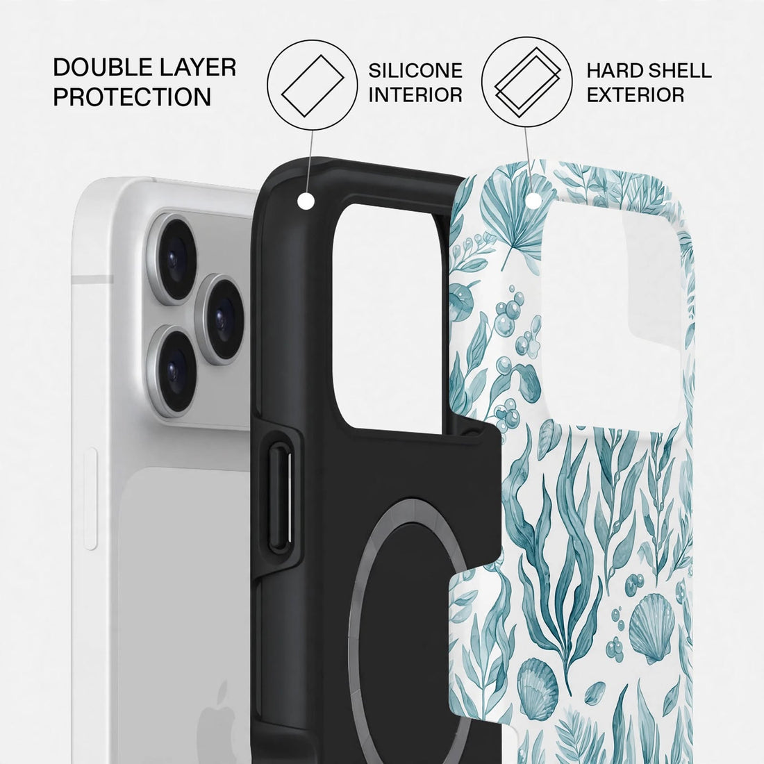 Shockproof Blue Mist Dual-Layer Case – iPhone 18 Pro/Pro Max