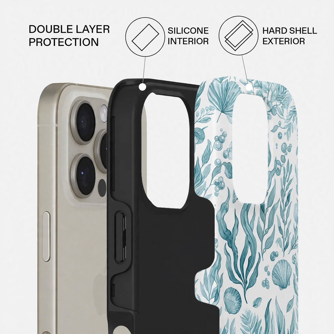 Shockproof Blue Mist Dual-Layer Case – iPhone 16 Pro / Pro Max