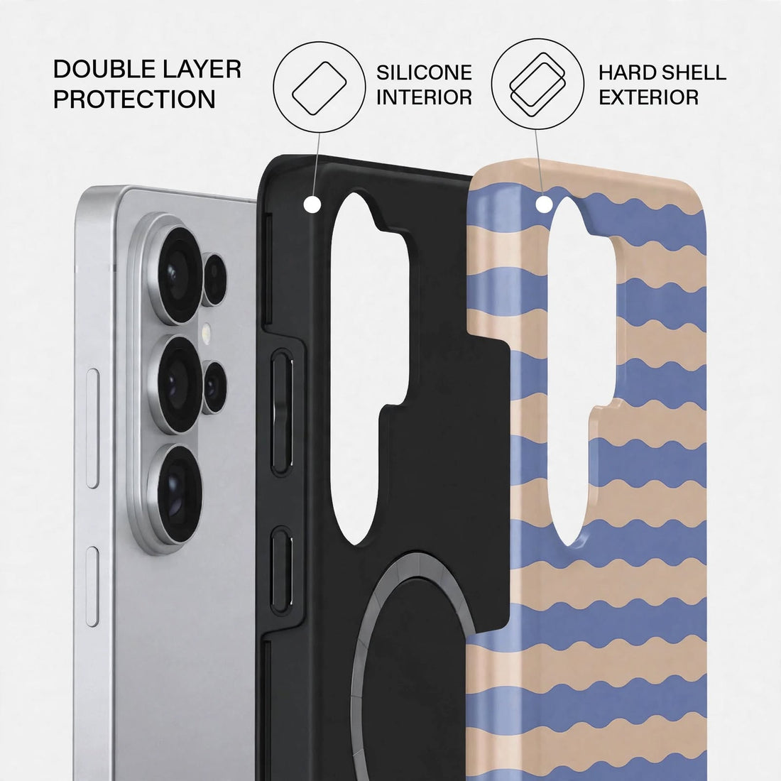 Shockproof Blue Wave Dual-Layer Case – Samsung Galaxy S26 Ultra