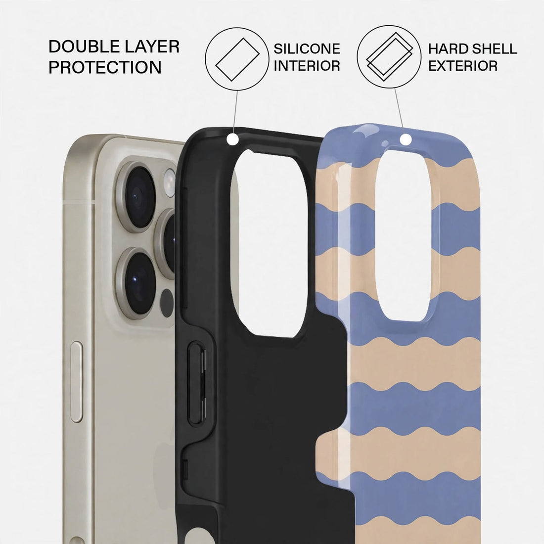 Shockproof Blue Wave Dual-Layer Case – iPhone 16 Pro / Pro Max