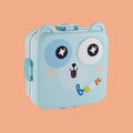 Mobcos Cute Bear Double Layer 3 Grids Tiffin Food Container – Stainless Steel Thermal Insulated Bento Lunch Box for Kids & Children (Blue) MOBCOS