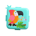 Mobcos Cute Parrot Double Layer 3 Grids Tiffin Food Container – Stainless Steel Thermal Insulated Bento Lunch Box for Kids & Children (Blue) MOBCOS