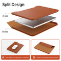 Mobcos Slim Carrying Protective Cover Leather Laptop Sleeve Bag for MacBook Pro 16 Inch – Premium Shockproof Laptop Case (Brown) MOBCOS