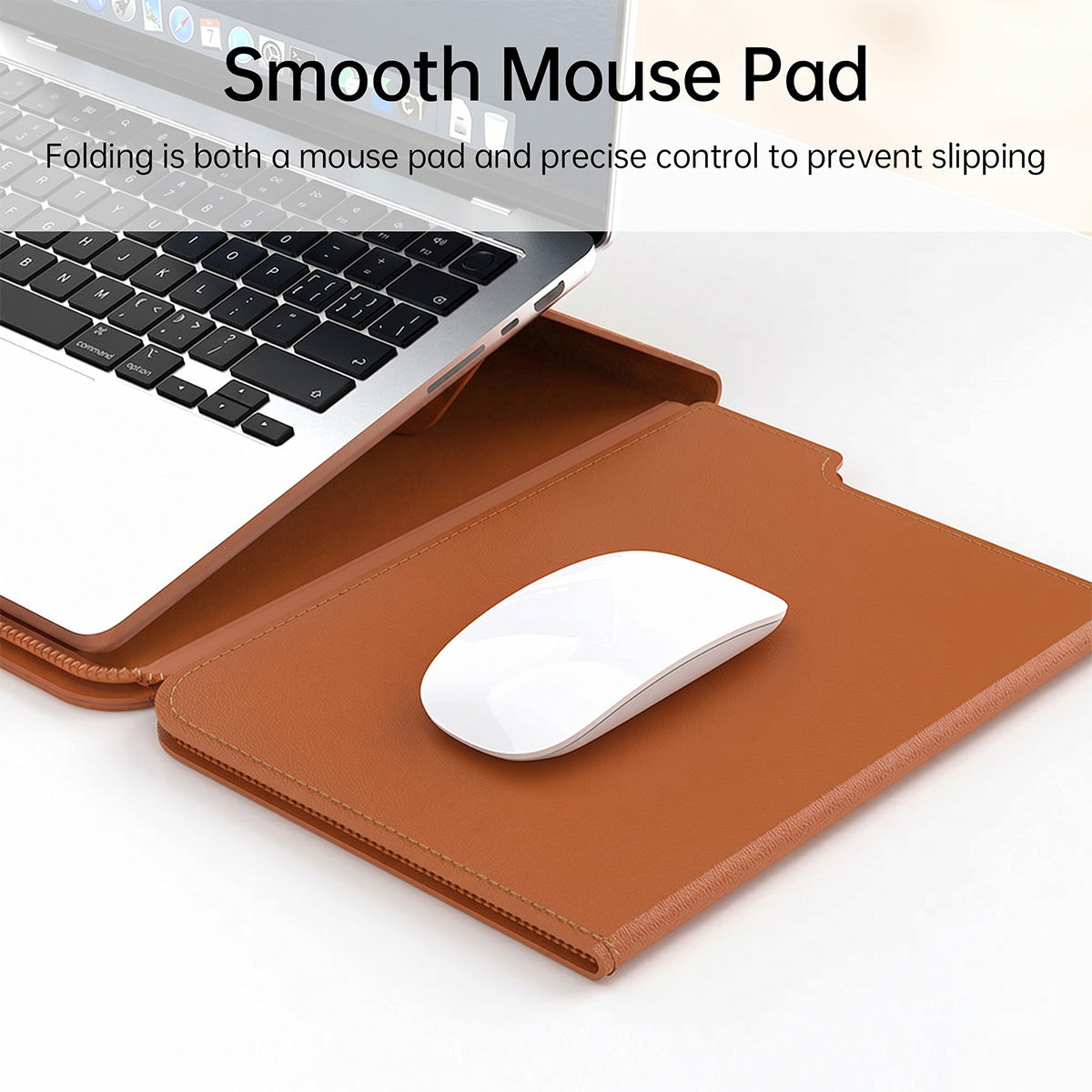 Mobcos Slim Carrying Protective Cover Leather Laptop Sleeve Bag for MacBook Pro 16 Inch – Premium Shockproof Laptop Case (Brown) MOBCOS