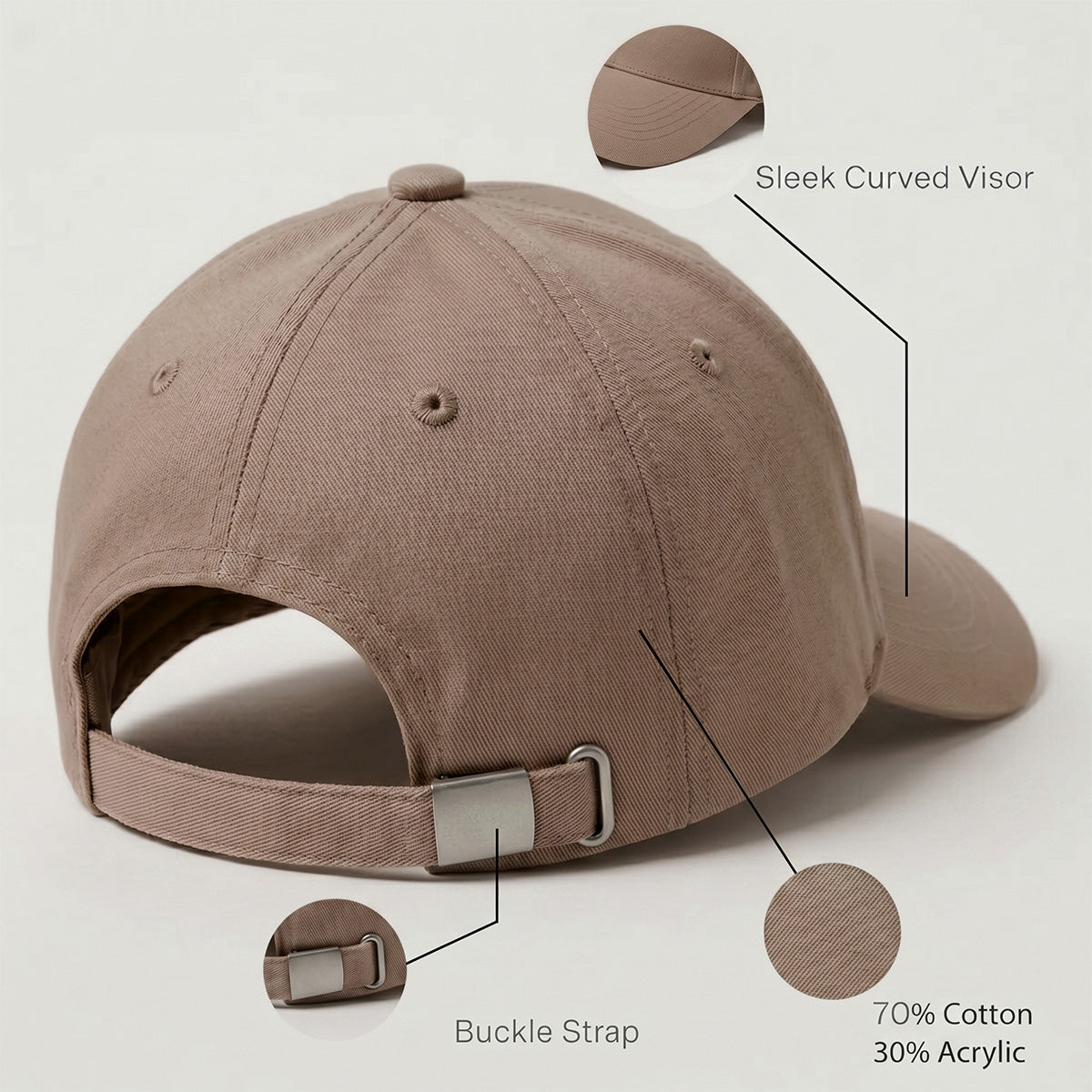 Mobcos Brown Baseball Cap – Adjustable Unisex Hat for Running, Workouts, Travel & Outdoor Activities | Comfortable Everyday Baseball Cap for Men & Women MOBCOS