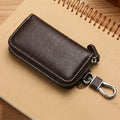 Mobcos Brown Leather Key Case (big) – Premium Key Wallet for Car Keys, Key Holder & Key Chain Organizer with 8-Key Fob Storage | Unisex Key Bag for Men & Women MOBCOS