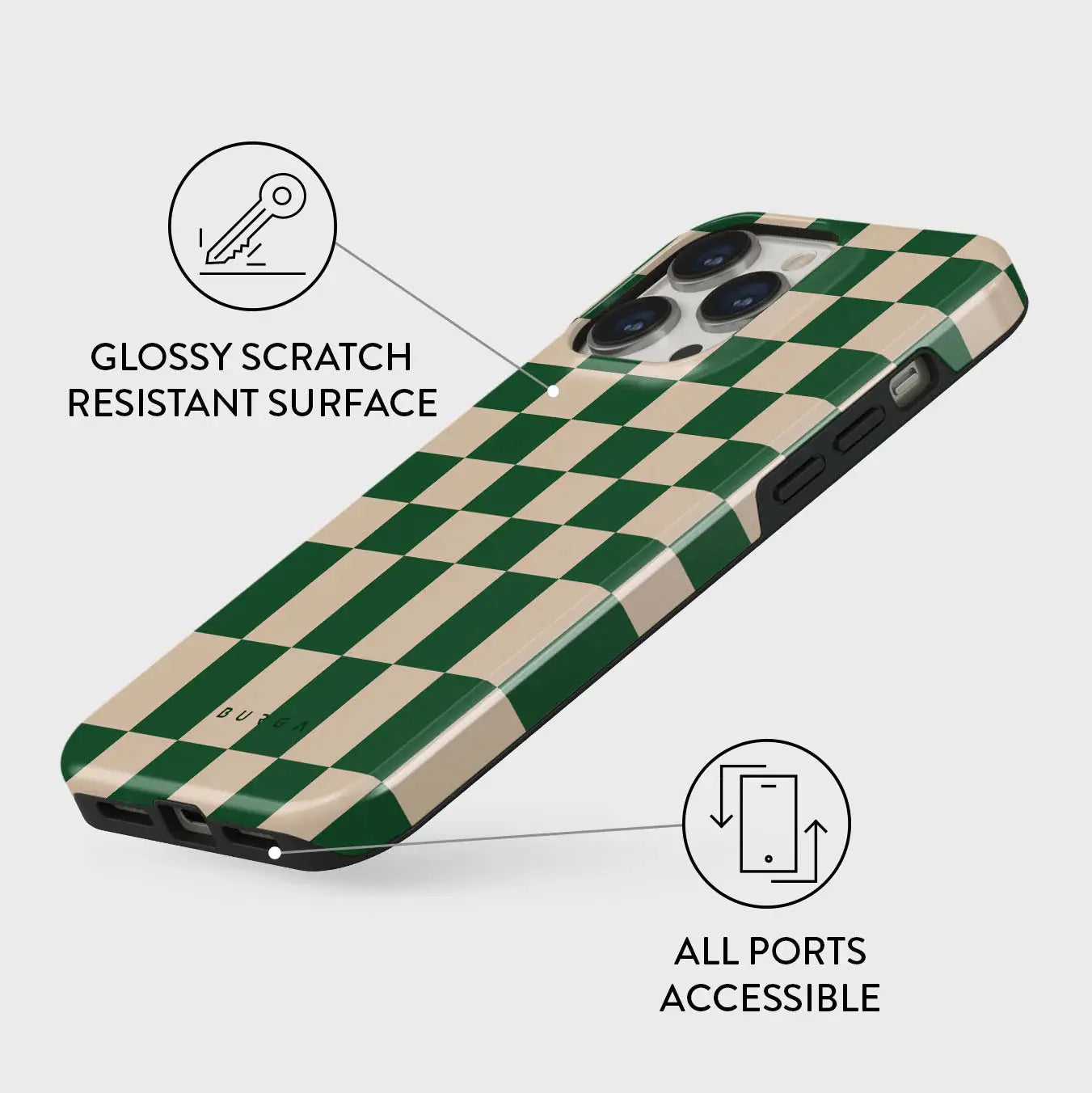 Ivy League iPhone 14 Pro Case – Premium Slim Design, Lightweight Protection with Raised Edges for Screen and Camera Safety, Made from Durable Materials, Available in Elegant Colors BURGA