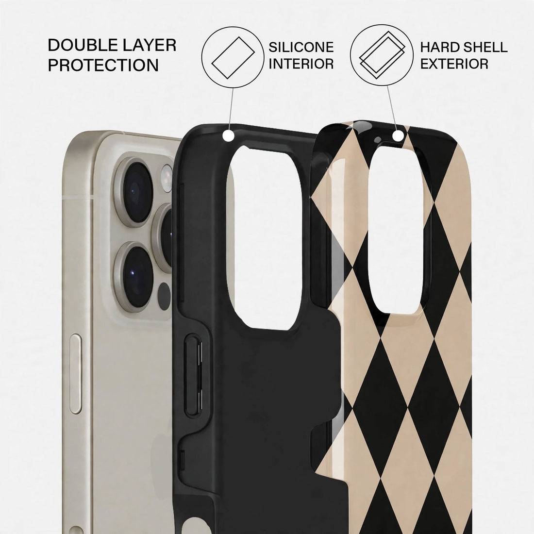 Shockproof Classic Diamond Dual-Layer Case – iPhone 16 Pro / Pro Max