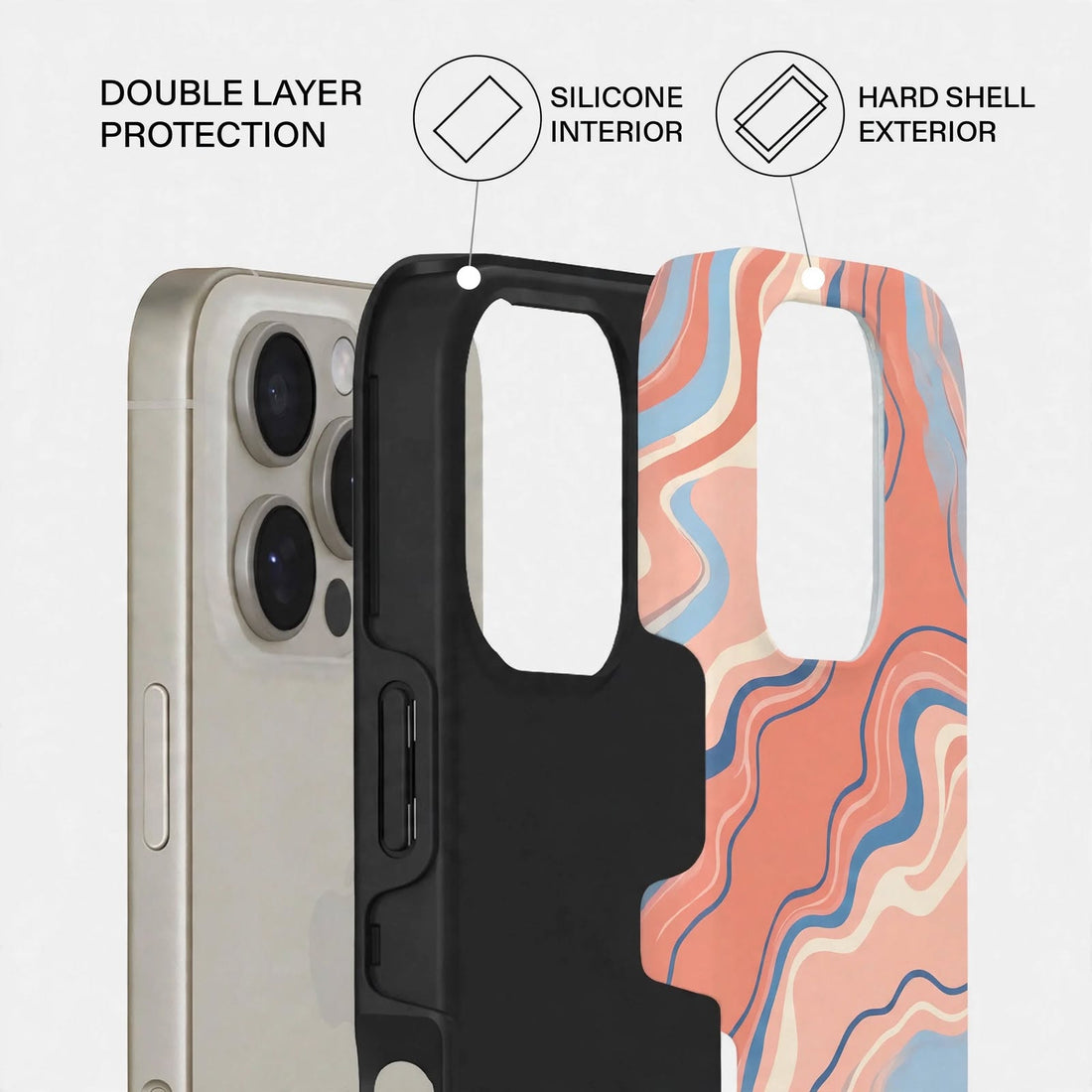 Shockproof Coral Wave Dual-Layer Case – iPhone 16 Pro / Pro Max