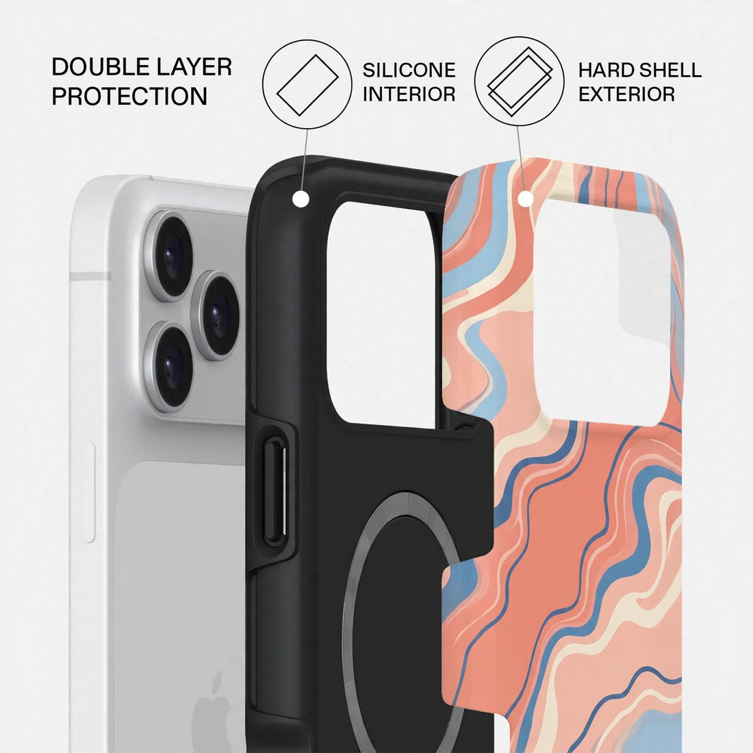 Shockproof Coral Wave Dual-Layer Case – iPhone 18 Pro/Pro Max