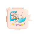 Mobcos Cute Mermaid Double Layer 3 Grids Tiffin Food Container – Stainless Steel Thermal Insulated Bento Lunch Box for Kids & Children (Light Pink) MOBCOS