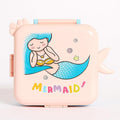 Mobcos Cute Mermaid Double Layer 3 Grids Tiffin Food Container – Stainless Steel Thermal Insulated Bento Lunch Box for Kids & Children (Light Pink) MOBCOS