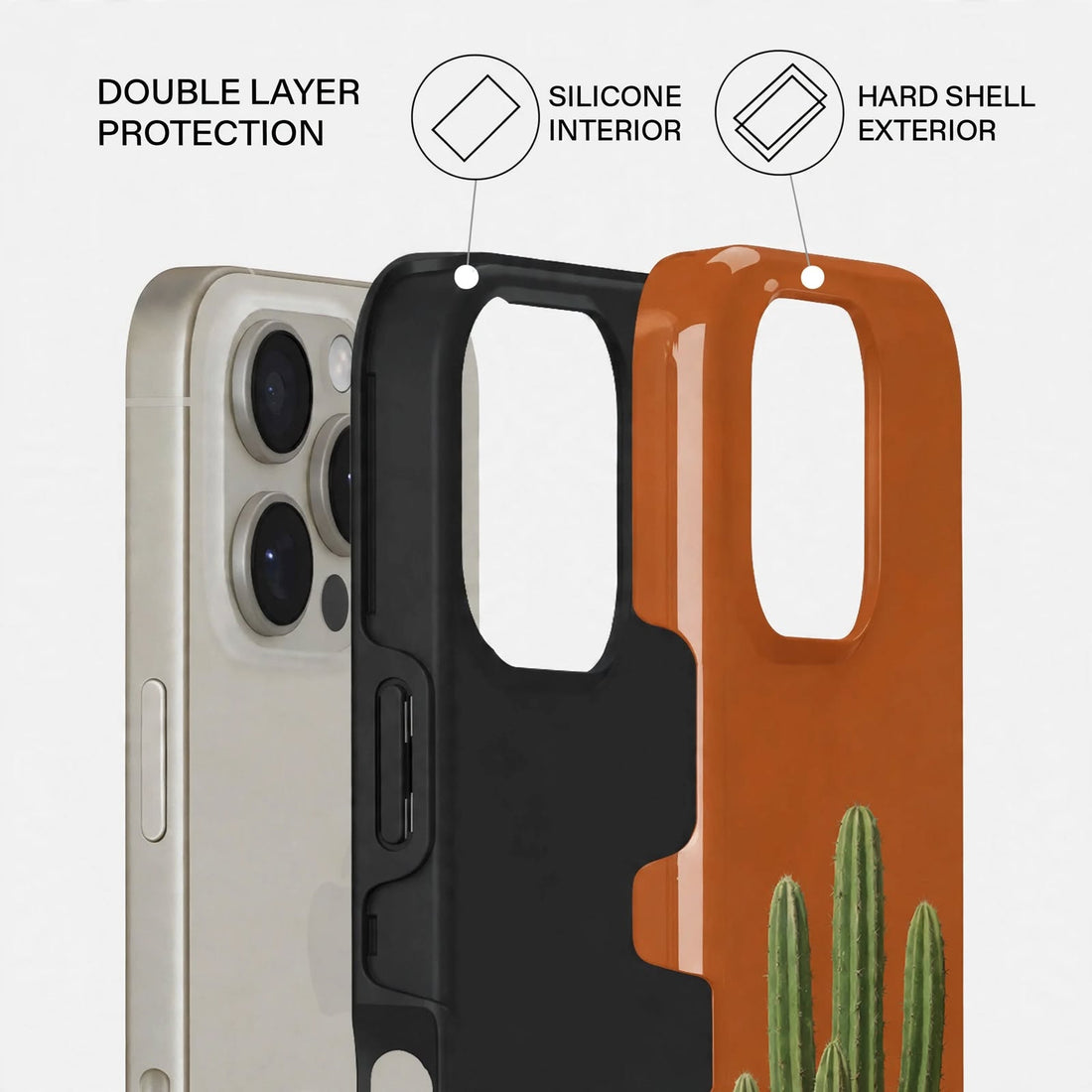 Shockproof Desert Cactus Dual-Layer Case – iPhone 16 Pro / Pro Max