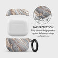 BURGA Protective Hard Case Cover for Airpods 3rd 3 Generation Charging Case LED Visible Crystal Blue Turquoise Cute Hard Plastic Wireless Charger Case BURGA