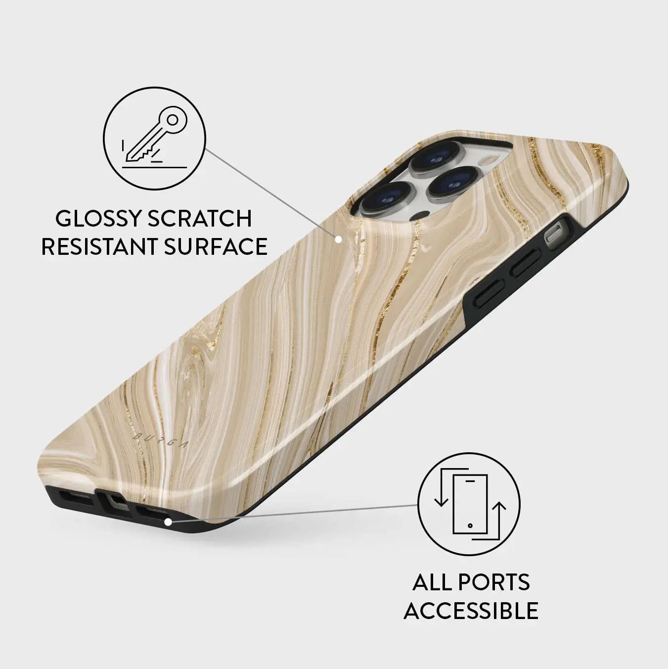 Full Glam - Beige iPhone 14 Pro Max Case, Elegant and Sleek Design, Premium Protection with Raised Edges for Screen and Camera, Durable and Lightweight, Perfect Fit for iPhone 14 Pro Max BURGA