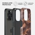 iPhone 15 Pro Max: Warm Sophistication - Fire Wood Brown Marble Case BURGA