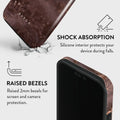 iPhone 15 Pro Max: Warm Sophistication - Fire Wood Brown Marble Case BURGA