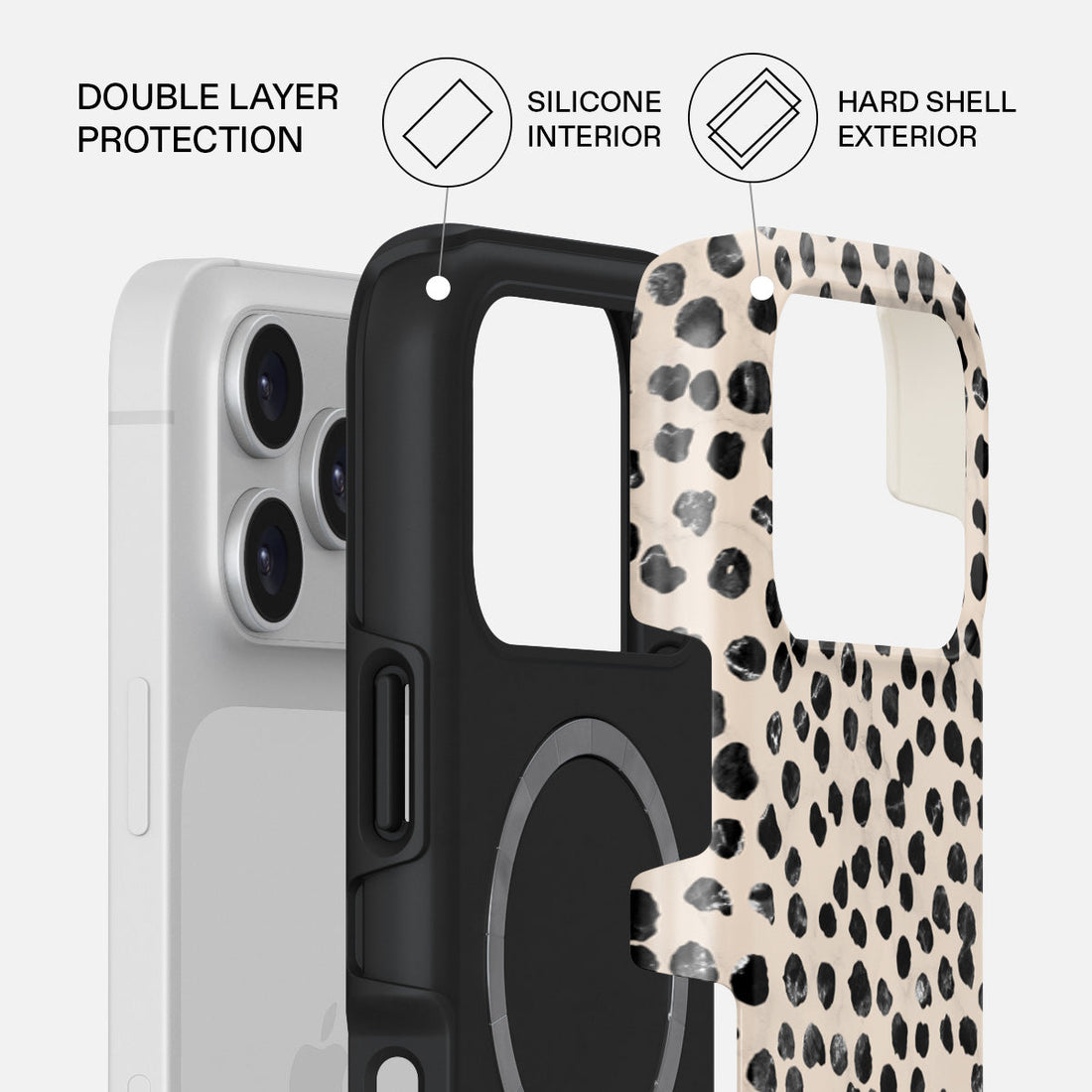 Burga iPhone 17 Pro Almond Latte Premium Case Compatible with Hybrid Dual-Layer Hard Shell + Silicone Protection - Scratch-Resistant Shockproof Mobile Cover