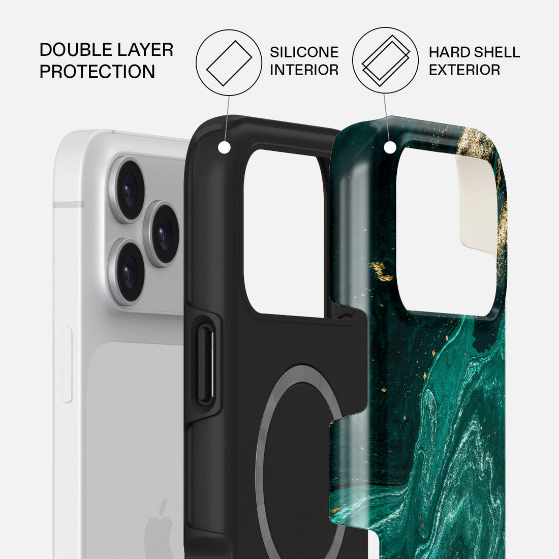 Burga iPhone 17 Pro Emerald Pool Premium Case Compatible with Hybrid Dual-Layer Hard Shell + Silicone Protection - Scratch-Resistant Shockproof Mobile Cover