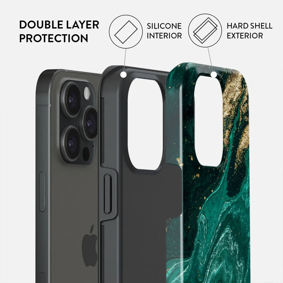 iPhone 15 Pro Elegant Protection - Emerald Pool Case BURGA