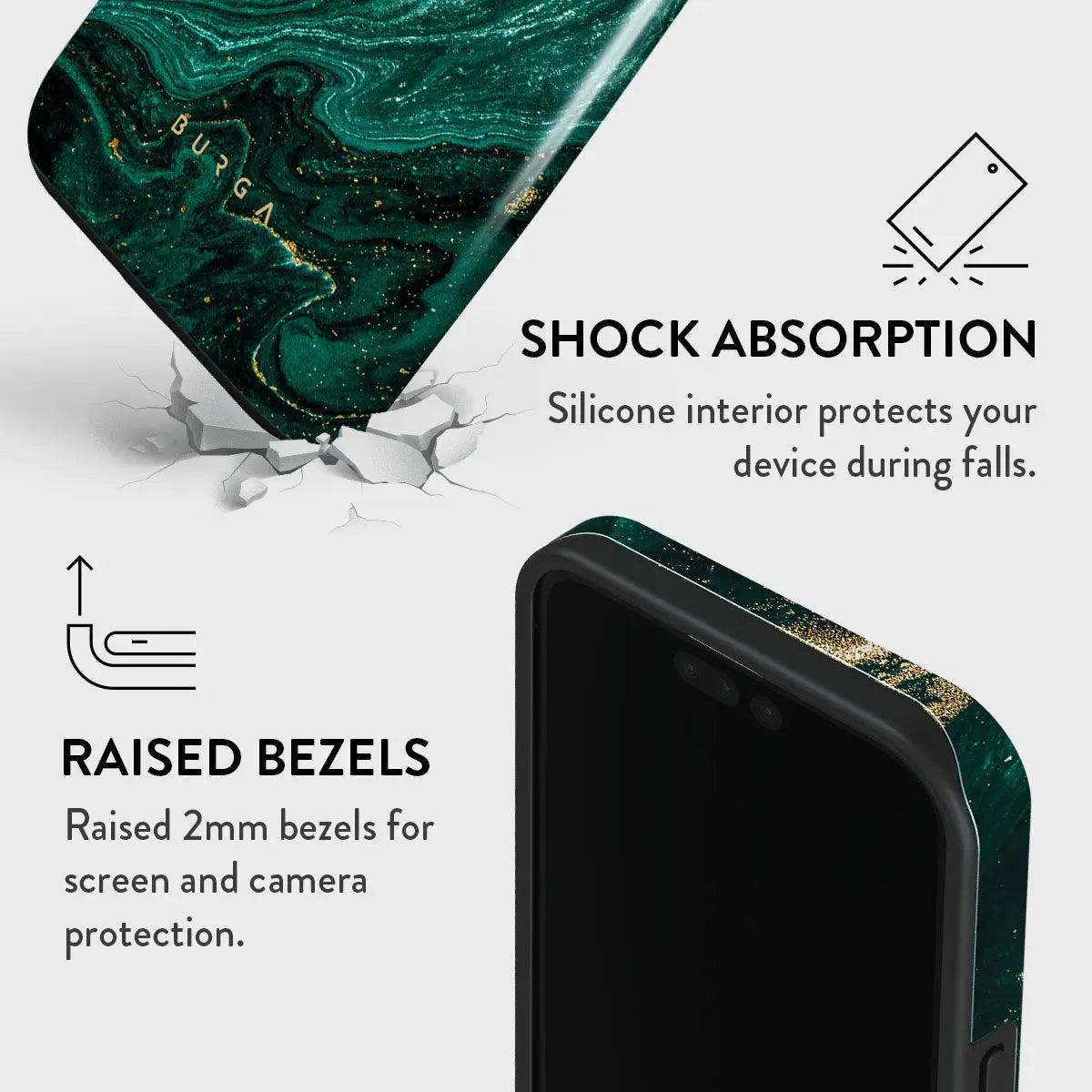 Dive into Luxury: Emerald Pool - Elegant iPhone 16 Pro Max Case BURGA